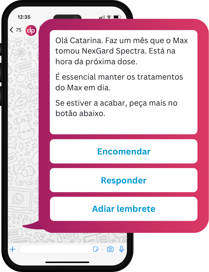 Exemplo de lembrete interativo