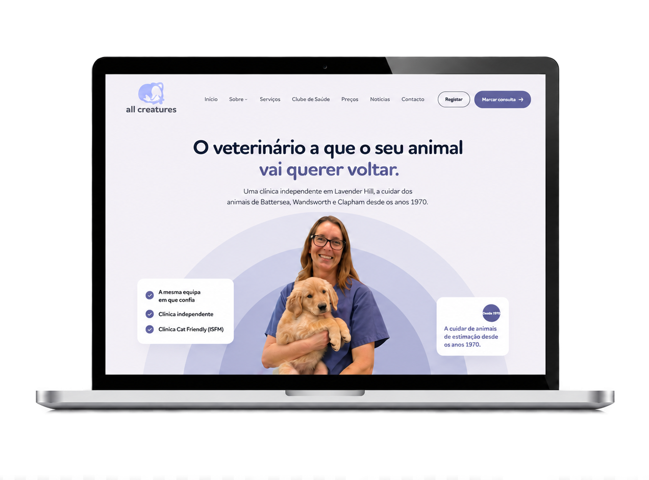 Exemplos de websites veterinários