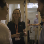Attendees chatting with a Digital Practice team member during a break at Vet Technology Forum 2026 in London